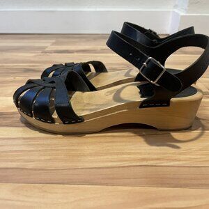 Swedish Hasbeens Black Sandals 37
